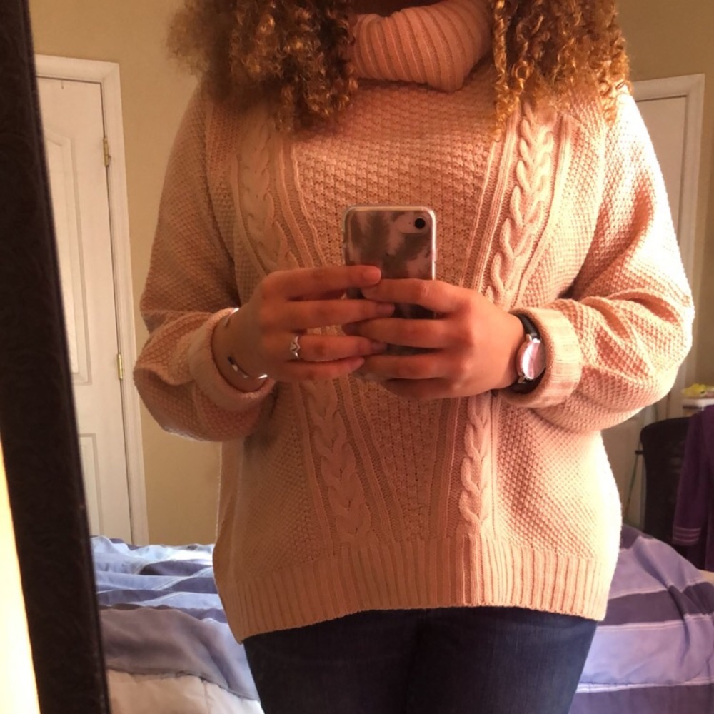 Light pink turtleneck sweater
